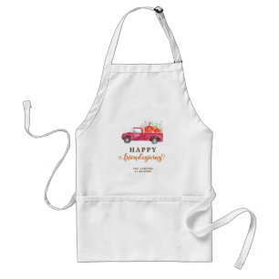 Tablier Citrouille de camion rouge Friendsgiving Automne S
