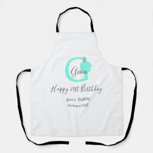 Tablier Citrouille vert automne anniversaire 21e pastel gr
