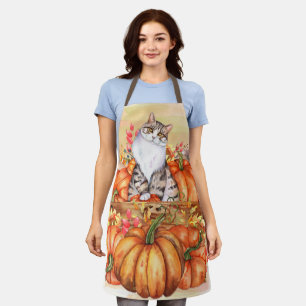 Tablier Citrouilles Automne Récolte Chat