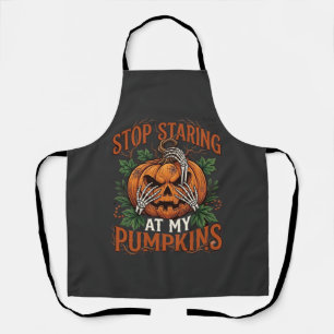 Tablier Citrouilles Regard Fixe Halloween Mains de Squelet
