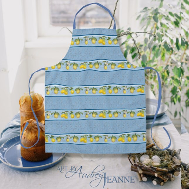 Tablier Citrus Citrus Grille Ferme Bleu Pays Français (Créateur téléchargé)