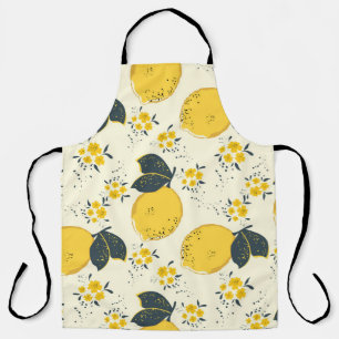 Tablier Citrus seamless pattern with colorful yellow lemon