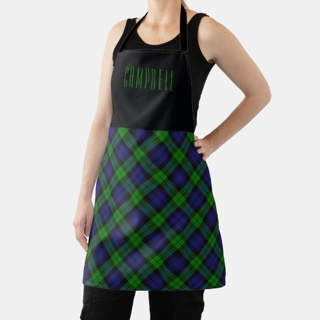 Tablier Clan Chef Black Watch Campbell Nom de la carte (Insitu)