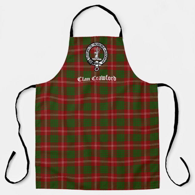 Tablier Clan Crawford Crest Badge & Tartan (Recto)