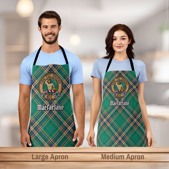 Tablier Clan MacFarlane Crest sur Tartan de chasse antique (Créateur téléchargé)