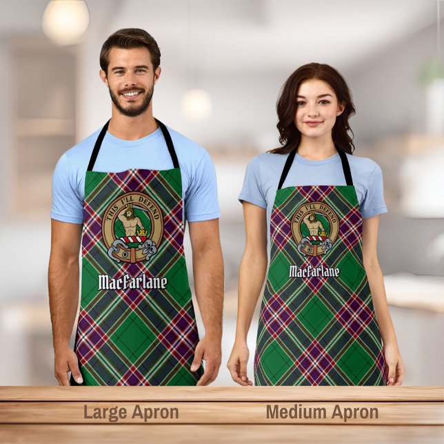 Tablier Clan MacFarlane Crest sur Tartan de chasse moderne (Créateur téléchargé)