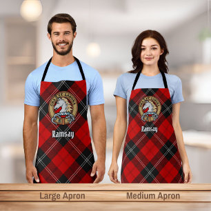 Tablier Clan Ramsay Crest sur Red Tartan