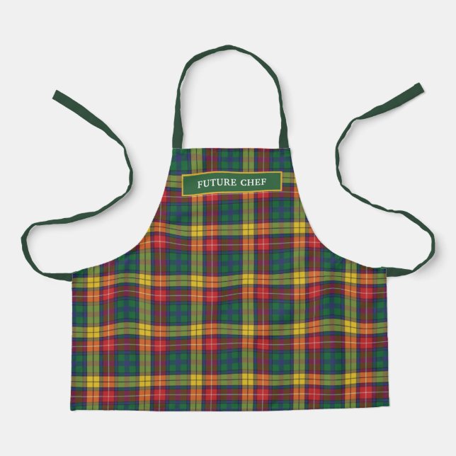 Tablier Clan Tartan personnalisé Buchanan Plaid Motif (Recto)