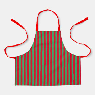 Tablier Classic Holiday Festive Vert Rouge Verticale