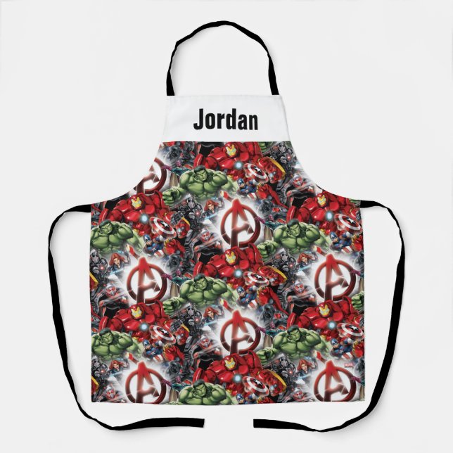 Tablier Classique Avengers | Groupe Avengers Logo Glown (Recto)