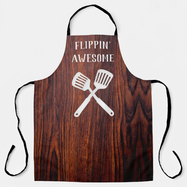 Tablier classique Dark Mahogany grain de bois Flippin’ gén (Recto)