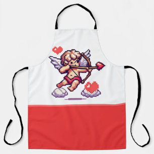 Tablier Classique/vintage de la Saint-Valentin 8 bits Cupi