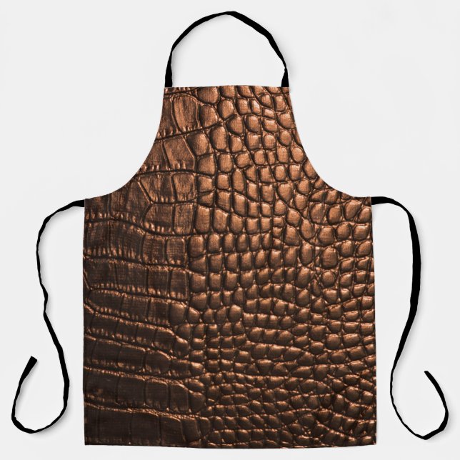Tablier Closeup : crocodile texture cuir. (Recto)