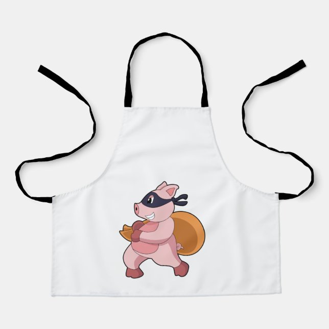 Tablier Cochon comme coureur (Recto)