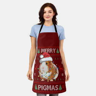 Tablier Cochon de Guinée laide pull de Noël Joyeux Pigmas
