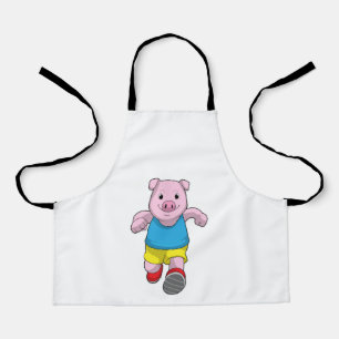Tablier Cochon en tant que coureur à l'exécution