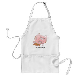 Tablier Cochon rose KISS THE COOK