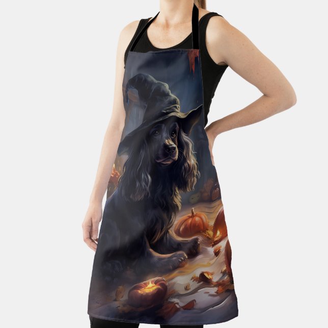 Tablier Cocker Spaniel Citrouilles Halloween effrayant (Insitu)