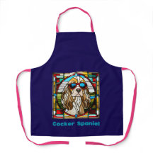Cocker Spaniel Stained Glass Apron
