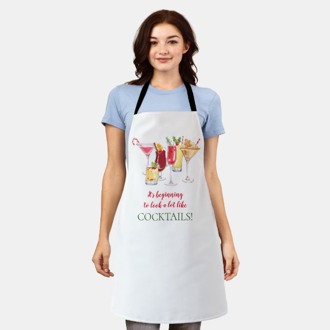 Tablier Cocktails de Noël (Porté)