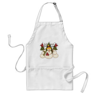 Tablier Coeur chaud des mains froides Snowman Apron