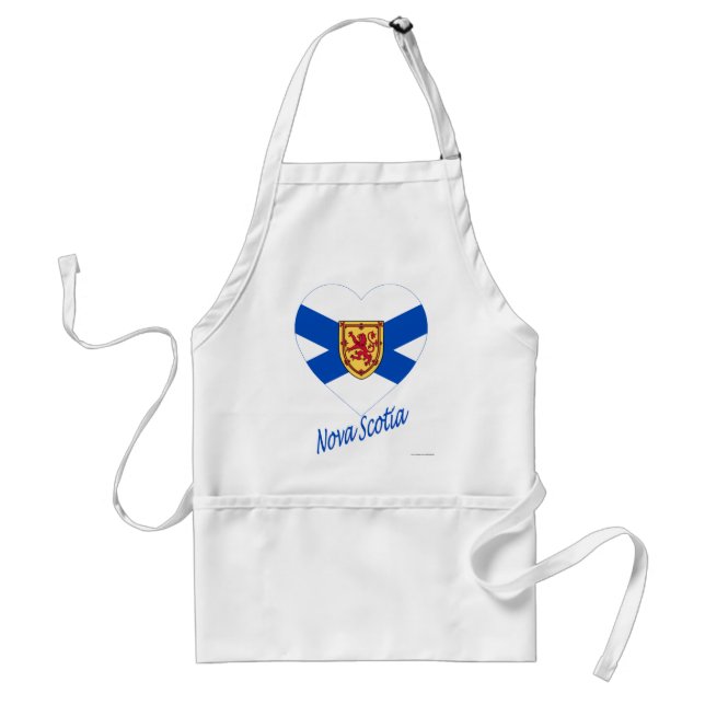 Tablier Coeur de drapeau de la Nouvelle-Écosse avec le nom (Devant)
