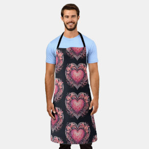 Tablier Coeur de la Saint-Valentin Ornements Fleurs Roses