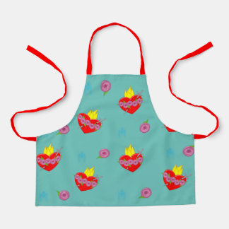 Tablier Coeur impeccable avec Roses