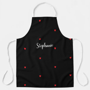 Tablier Coeur Motif Rouge Noir Nom Modèle mignon 2023