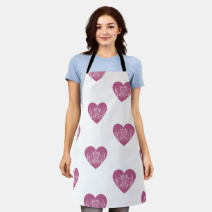 Tablier Coeur Rose Avec Filigree Joli Design Fille