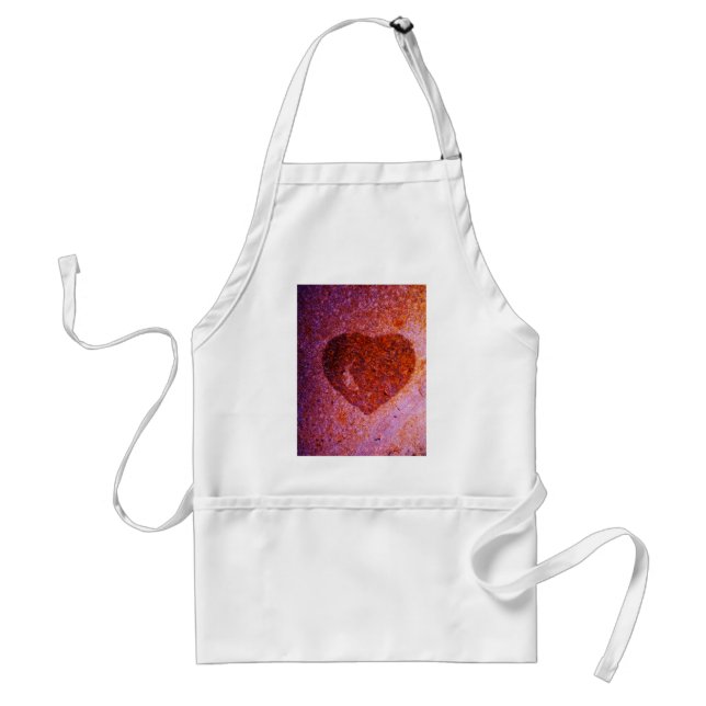 Tablier coeur rose corail (Devant)