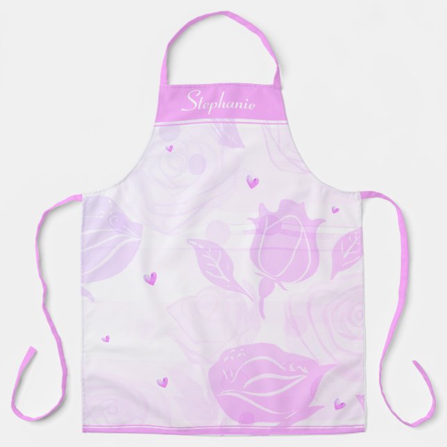 Tablier Coeurs roses et Roses Vintages (Recto)