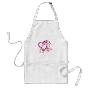Tablier Coeurs roses liés