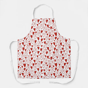 Tablier Coeurs rouges