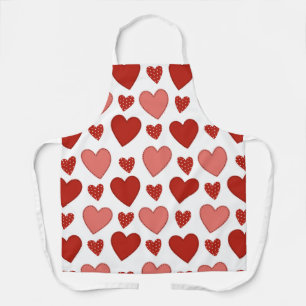 Tablier Coeurs rouges