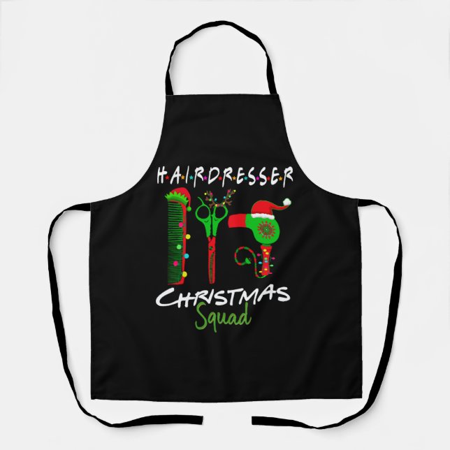 Tablier Coiffeur Cadeaux assortis d'équipage de Noël (Recto)