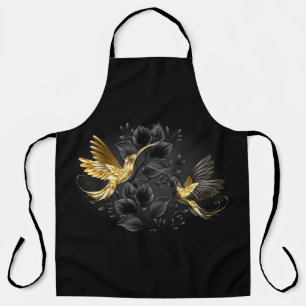 Tablier Colibri noir et or