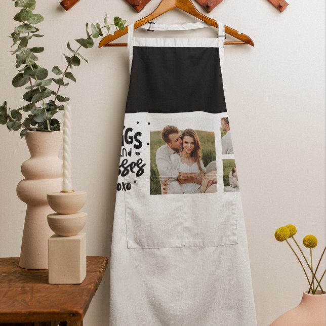 Tablier Collage Couple Photo & Hugs Et Baisers Phrase Love (Créateur téléchargé)