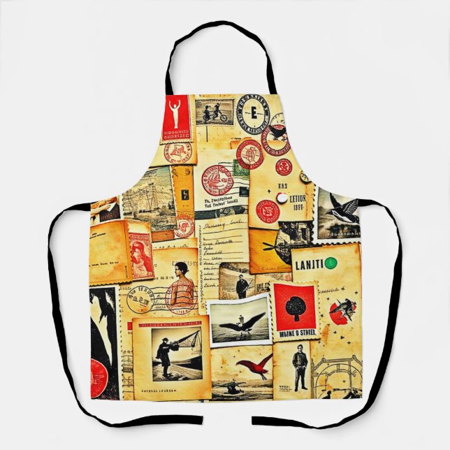 Tablier Collage papier vintage (Recto)