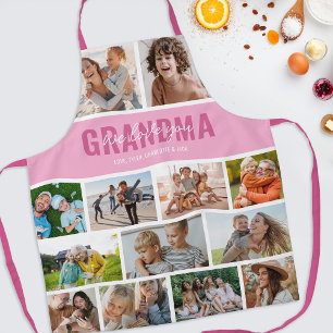 Tablier Collage photo Love You Grandma Rose