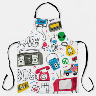 Tablier Collection de doodle vintage des années 80 90.