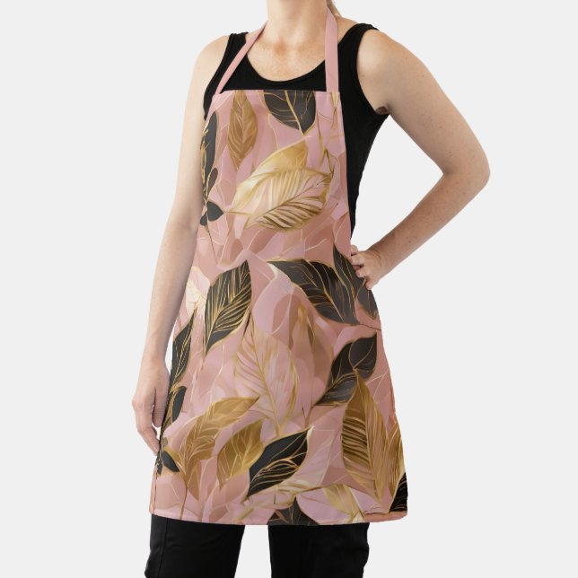 Tablier Collection de Feuilles Boho Populaire en or rose (Insitu)