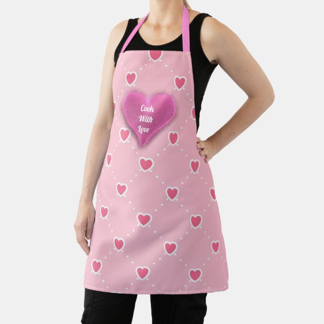 Tablier Collection des valentines de coeur populaire rose (Insitu)