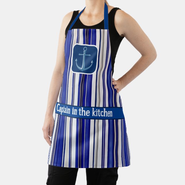 Tablier Collection été tendance Marine Blue Boat Stripes (Insitu)