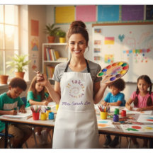 Collerful Spiral Quote Teacher Apron-Personalized 