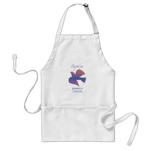 Tablier Colombe de baptême adulte personnalisable
