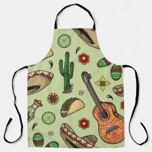 Tablier Colorful mexican fiesta vintage seamless pattern w