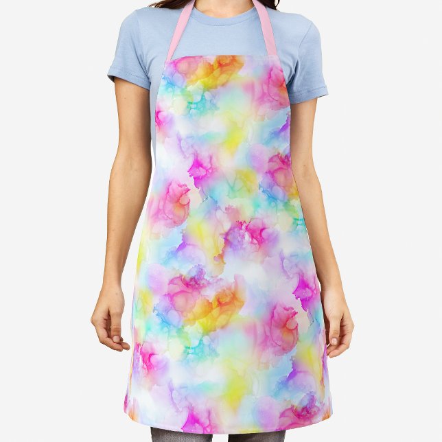 Tablier Colorful Rainbow Tie Dye Watercolor (Créateur téléchargé)