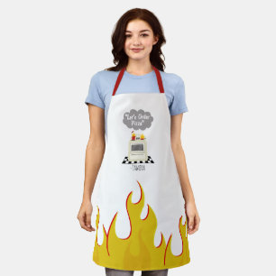 Tablier Commandez des flammes de cuisine pizza
