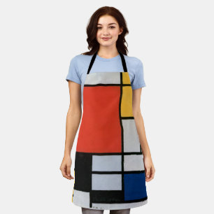 Tablier Composition Abstraite Vintage de Piet Mondrian